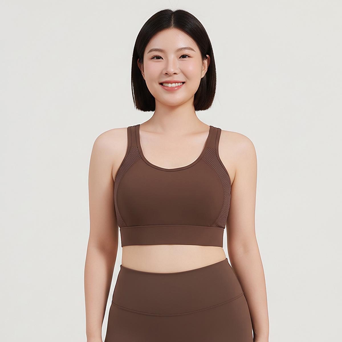 Высокоэластичный ударопрочный сетчатый спортивный бюстгальтер - Многоцветный для йоги и фитнеса 3X-Large