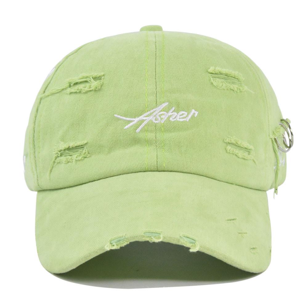 Tongue Duck Hat Asher Letter Embroidered Baseball Hat Broken Holes Sun Shade