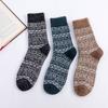 3 Paires de Chaussettes Montantes Chaudes Épaisses en Laine de Lapin Imitation Furets Style National Automne et Hiver pour Homme