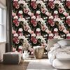 Roses and Fern Leaves Wallpaper for Living Room and Bedroom 50x1000