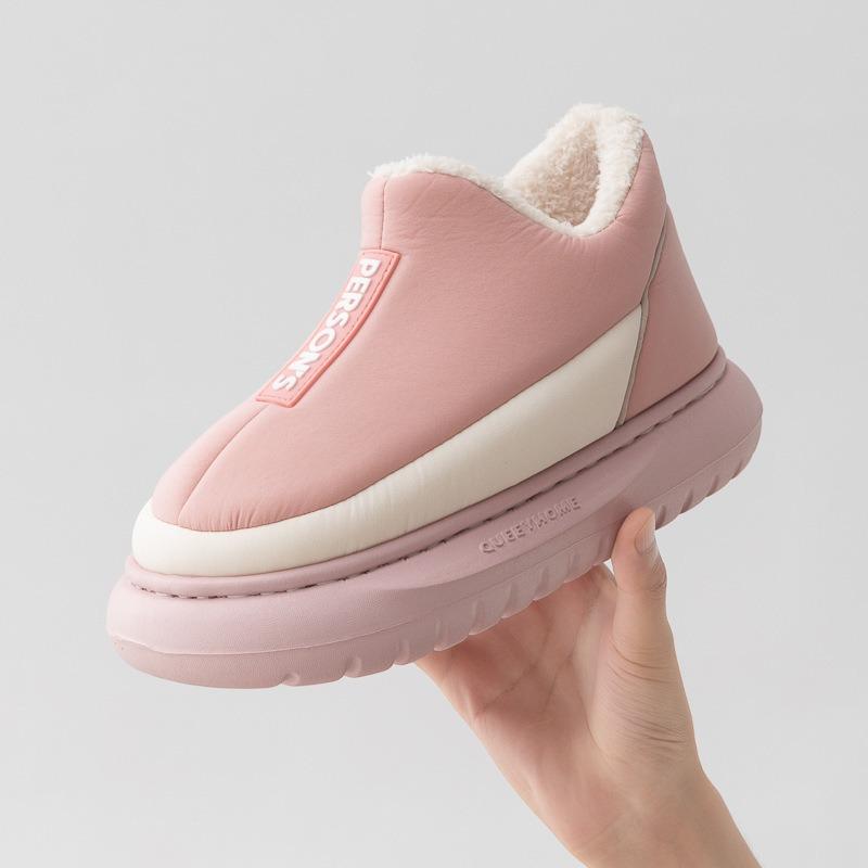 Νέα χειμωνιάτικη ζεστή και αντιολισθητική μοντέρνα τσάντα με βαμβακερές παντόφλες και μαλακές σόλες για οικιακή και εσωτερική χρήση Βαμβακερά παπούτσια με χοντρή σόλα για γυναίκες