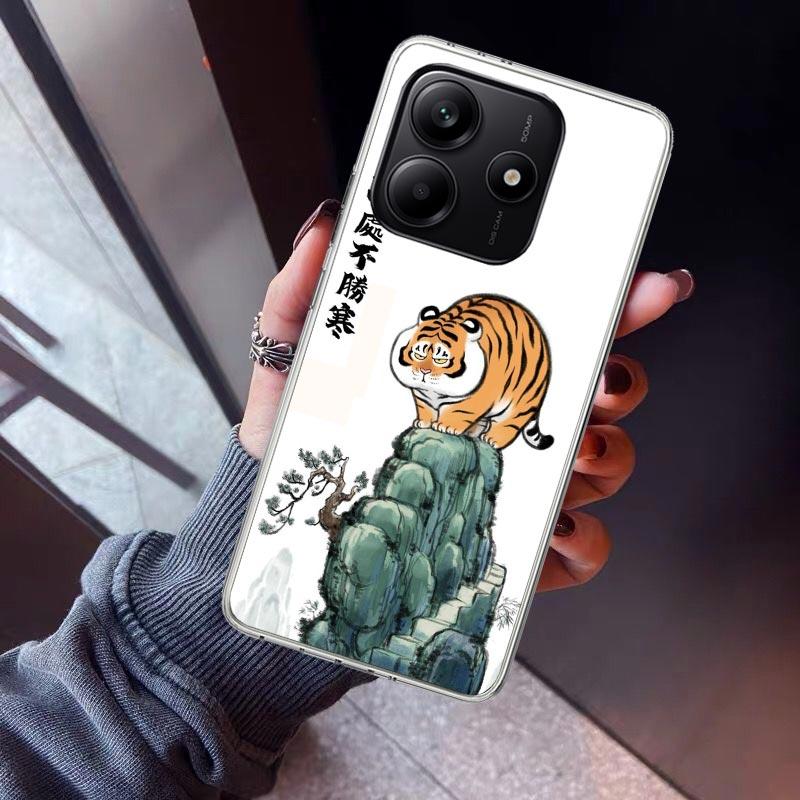 

Cartoon Fat Tiger Phone Case For Xiaomi Redmi Note 10 11 12 13 14 15 Pro Plus 11S 12S 14S 11T 11E 10S Soft TPU Back Cover Redmi Redmi Note 12 Pro 4G