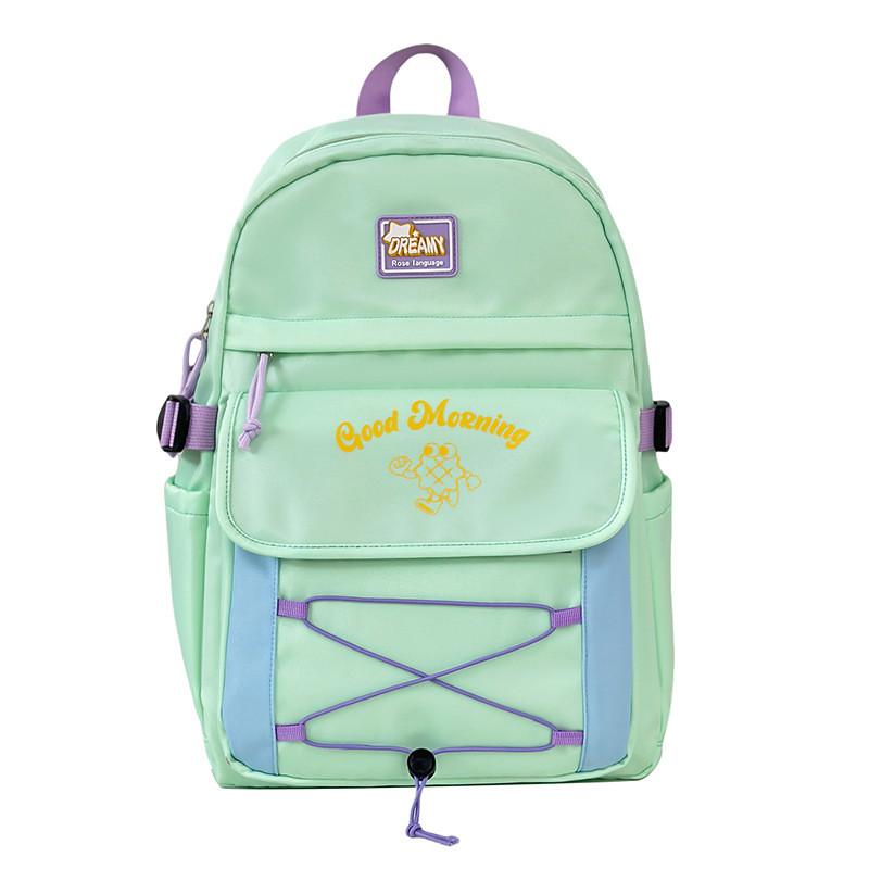 

Рюкзак школьный с принтом «Good Morning», дышащий дизайн, подарок, школьный рюкзак зелёный