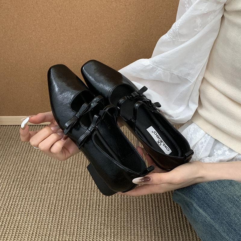 Fashion Fashion Butterfly-Knot  Women Mary Janes Flats Shoes Soft Luxury Casual Female Shallow Footwear Ladies Flats Slip On Shoes
