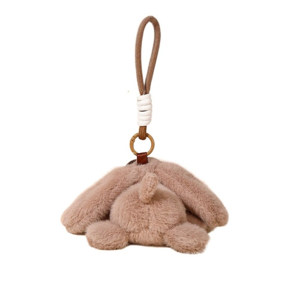 Lifelike Big Eared Dog Keychain Fluffy Puppy Plush Doll Keychain Jewelry Accessories
