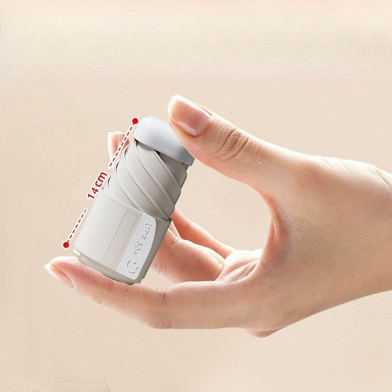 

New Mini 30% Off Sun Umbrella, UV Protection, Portable, Dual-use for Sun and Rain Aluminum&6K бежевий