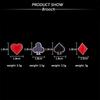 Harajuku Poker Series Card Brooch: Spade, Club, Diamond, Heart Metal Lapel Pin Accessory