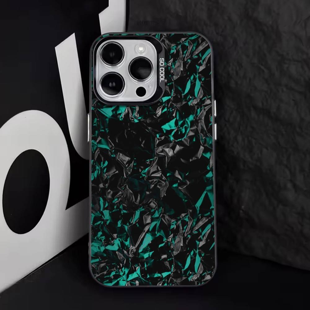Carbon Fiber Pattern Phone Case For iPhone 17,16,15,14,13,12,11 Plus,Pro Max,XS,Colorful Silver Black Cover