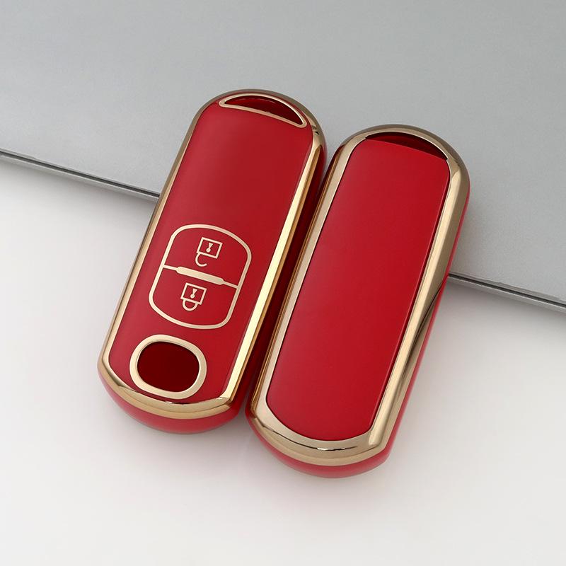 Husă cheie cu ramă aurie pentru modelele Mazda CX-30, Atez, CX-4, CX-5, CX-8 cu 2/3 butoane