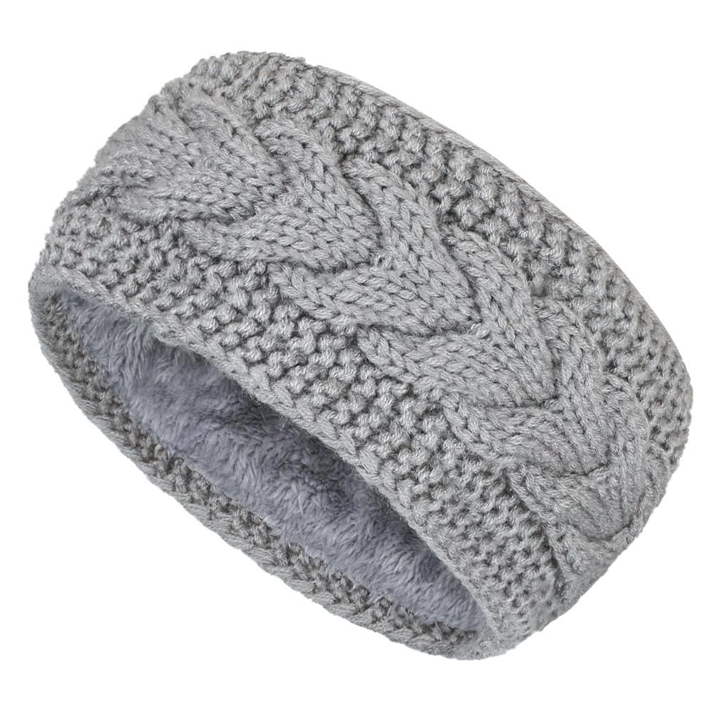 European & American Winter Plush Knit Sports Headband: Lined for Cold Protection Hair Accessory