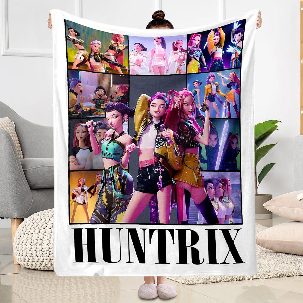 1pc Demon Hunter Girls: Future Fusion blanket Soft and Warm for Sofa Office Camping Travel Livingroom Great Gift for Friends and Family Comfortable