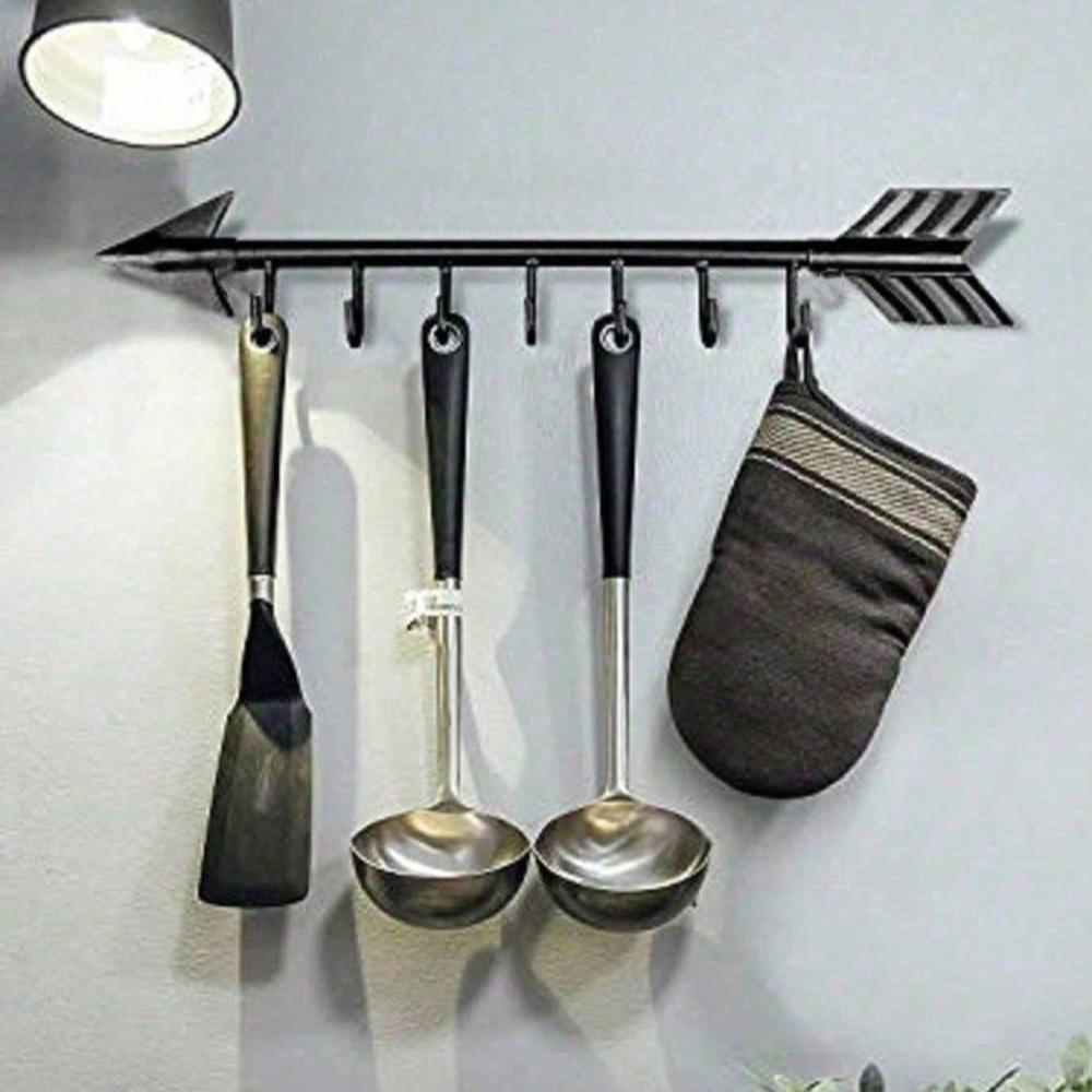 Metal Wall Mounted Bow Arrow Coat Rack, Entryway Organizer with Hooks for Jackets Hats Keys, Modern Home Decor Space Saving Storage