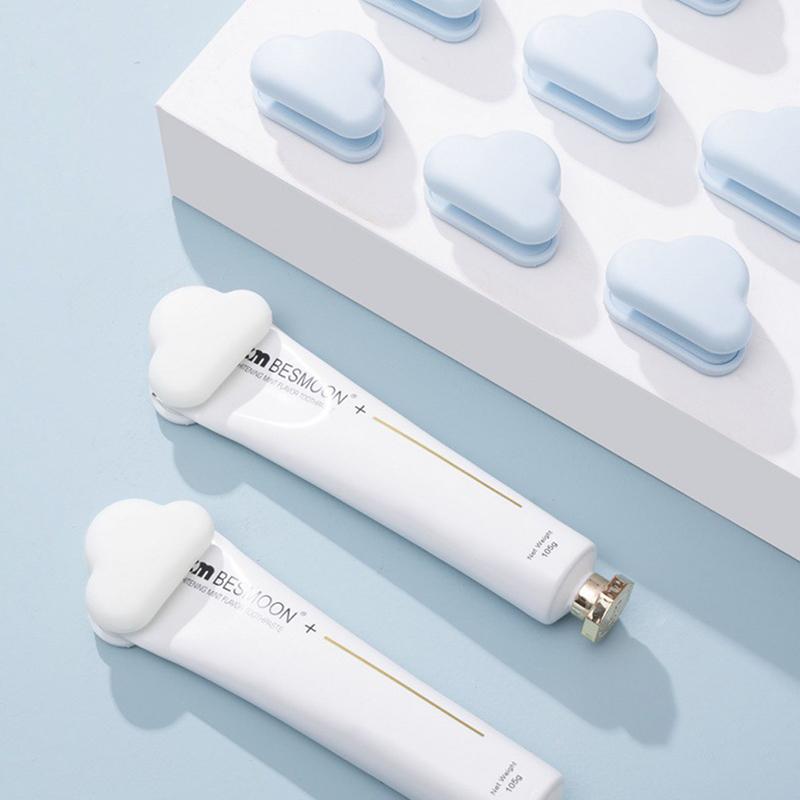 Niedlicher Zahnpastahalter in Wolkenform, selbstklebender Gesichtsreiniger-Clip, multifunktionales Zahnpasta-Aufbewahrungsregal, Badezimmerzubehör