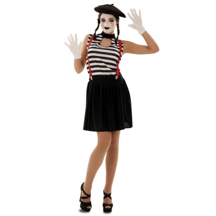 Déguisement de Mime Femme - Concinnatis - Taille M/L - Noir - Adulte - Intérieur - 100% polyester