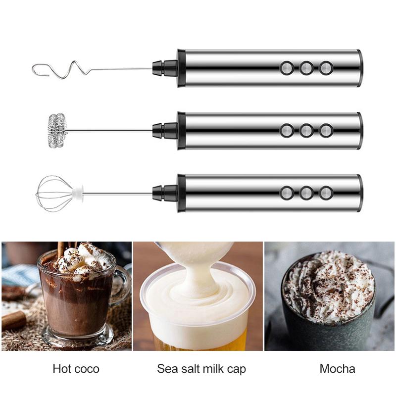 3 modlu süt Fr elektrikli el Cappuccino makinesi kahve köpürtücü Mini taşınabilir gıda karıştırıcı mutfak çırpma karıştırıcı kahve için