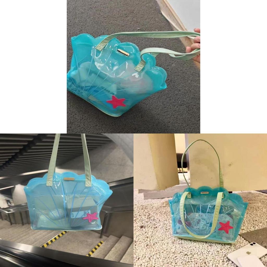 Pvc Shell Shoulder Bag With Clear Design For Summer Travel And Daily Use
