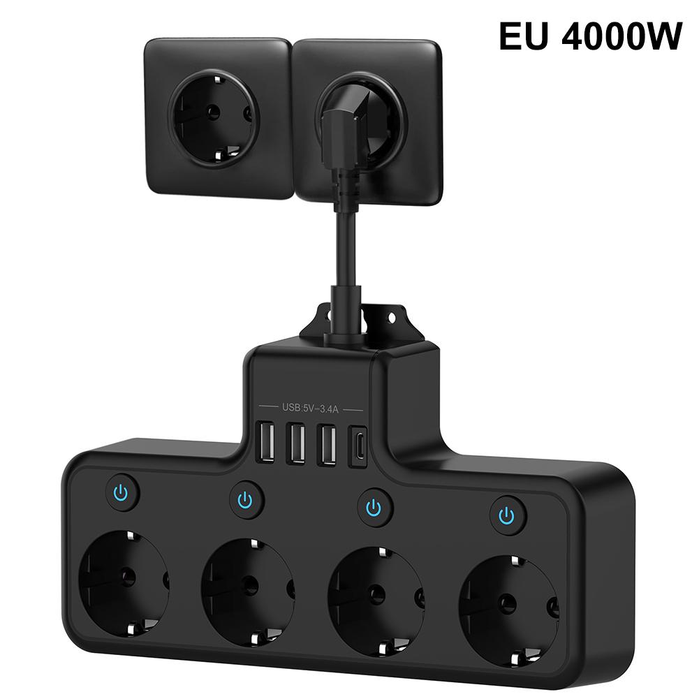 

Simultaneously Charge Multiple Devices With This 16A 4000W 4 Way Power Strip Including USB Ports And EU Sockets CHINA