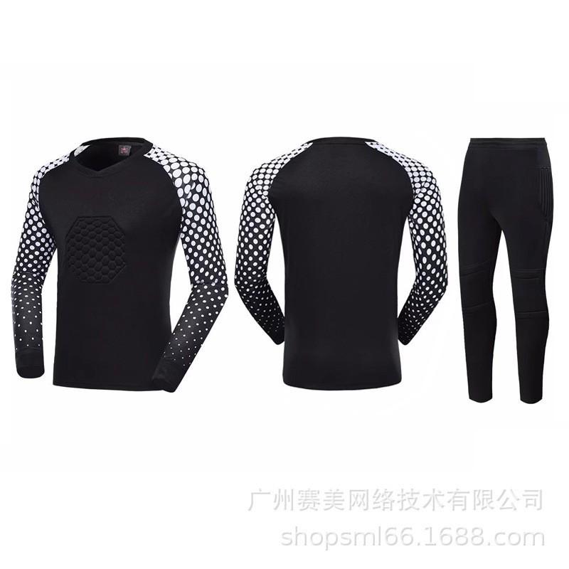 Football Goalkeeper Uniform Set Adult Children Long-sleeved Sponge Pads Match Training Jersey