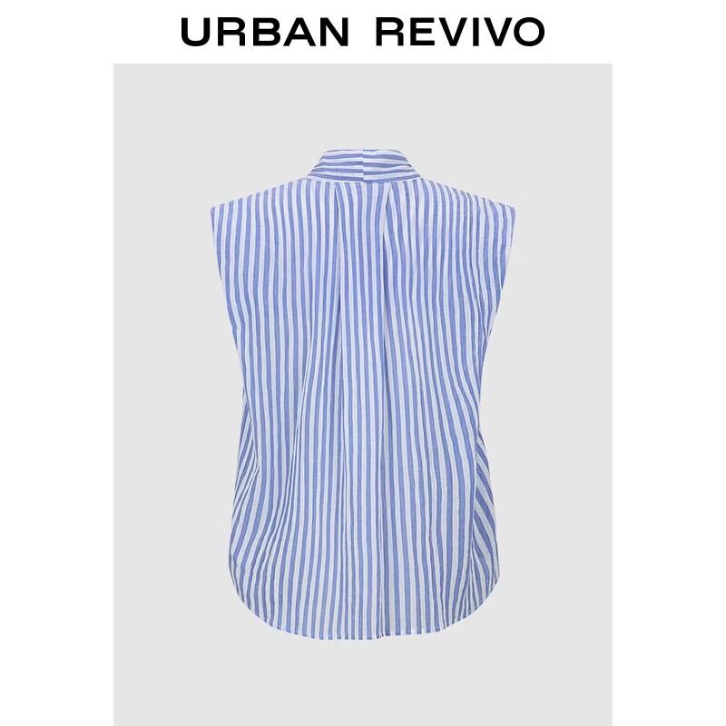 Women s Striped Sleeveless Tie-Front Blouse M