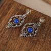 Bohemian Vintage Hohlgeschnitzte Lapislazuli Anhängerohrringe Personalisierbare Accessoires für Männer und Frauen
