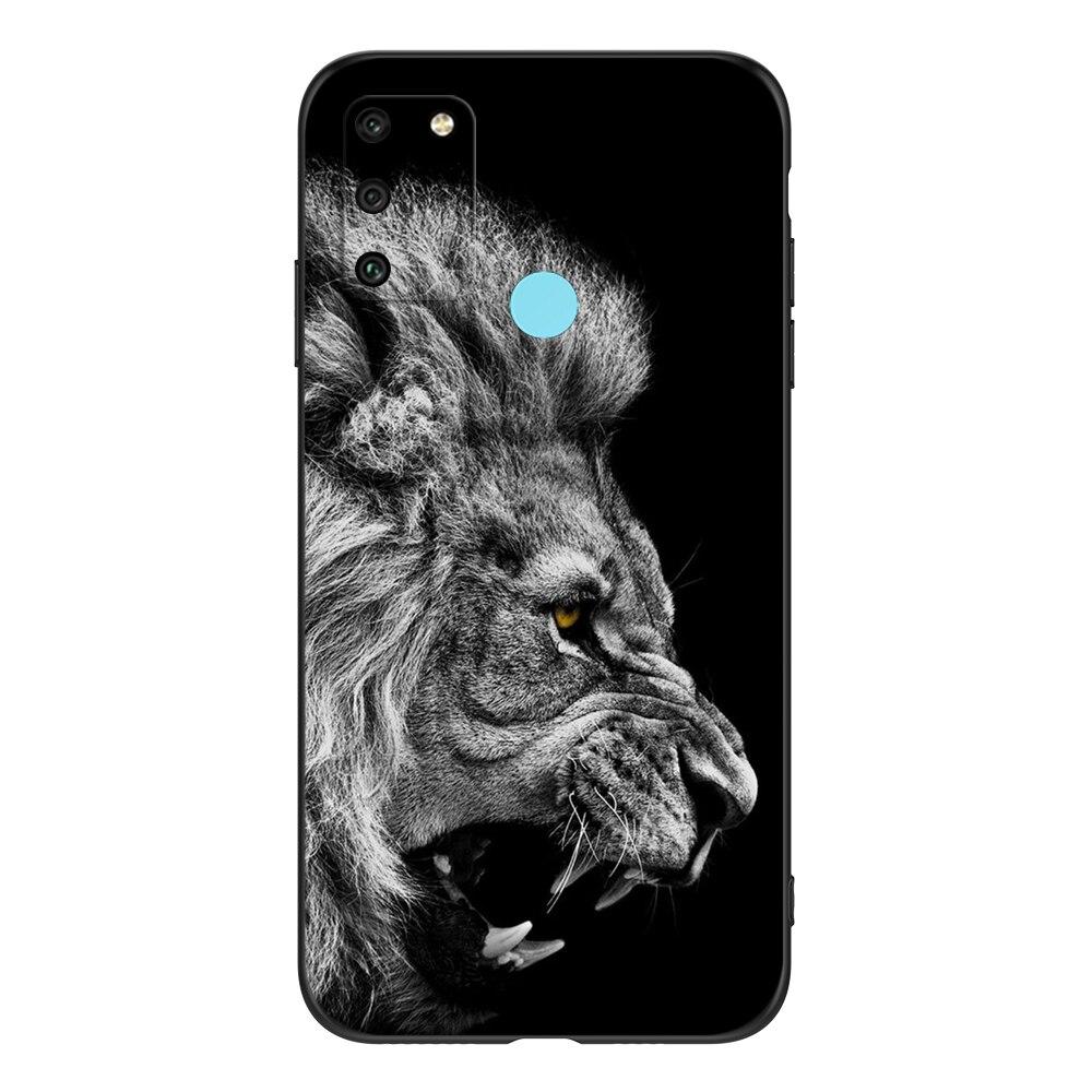 For HONOR 9A Case 6.3" Soft Silicon Phone Cover On Huawei Honor 9A 9 A MOA-LX9N Funda Black Tpu Case Lion Wolf Tiger Dragon