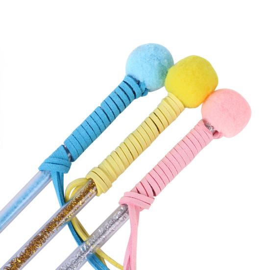 Cat Interactive Toy Comfortable Handle Soft Bell Delicate Tear-resistant Relieve Stress Vivid Color Flower Fairy Funny Cat Stick for Kitty