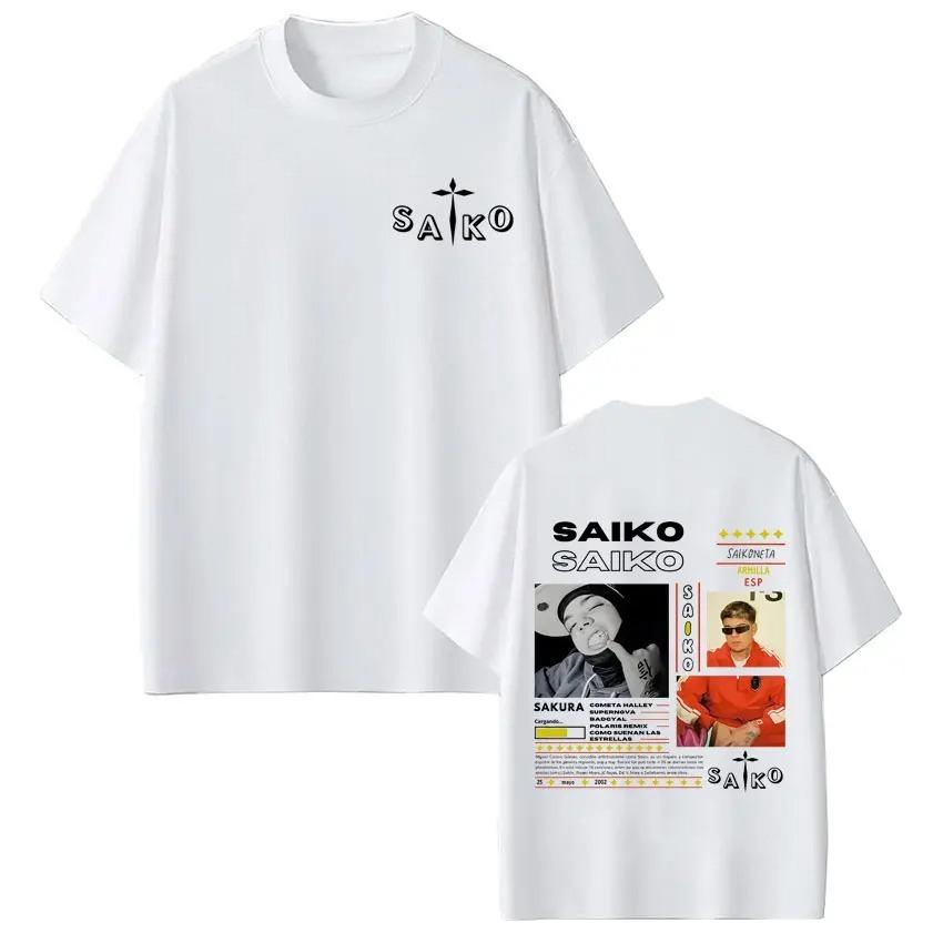 2026 Summer Shortsleeved Cotton Harajuku Punk Tshirts Rapper SAIKO Album Tour Merch T Shirt Unisex Women Hiphop Fashion Tshirt