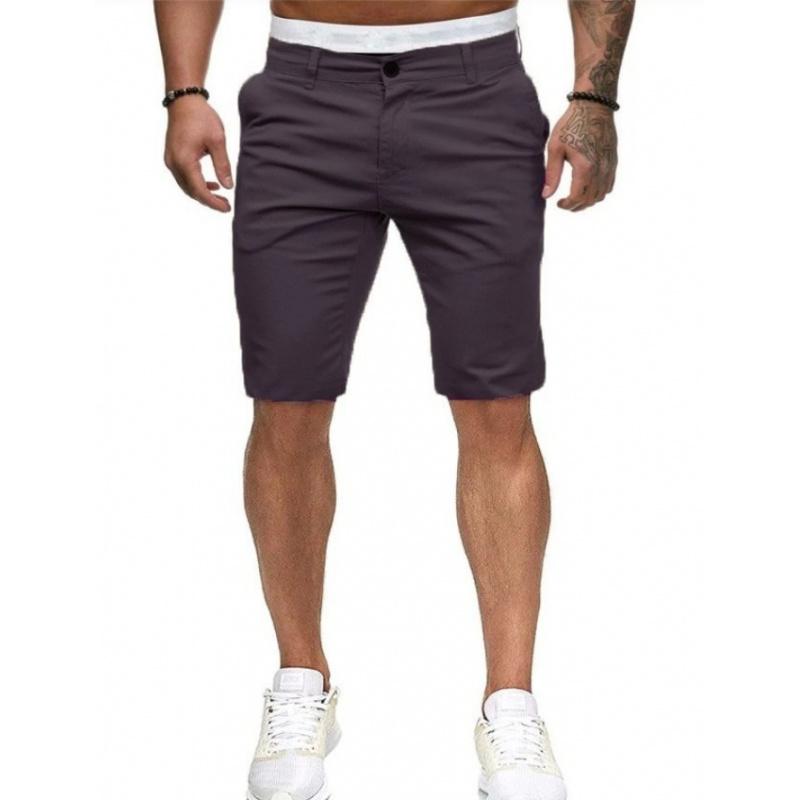 New Men Casual Fashion Solid Color Simple Slim Straight Shorts For Young Men
