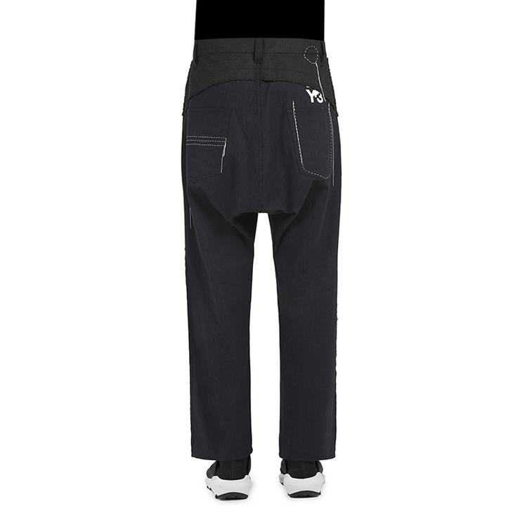 Y-3 Casual Pants Men's Black Moderate Straight Fit Pants DP0600