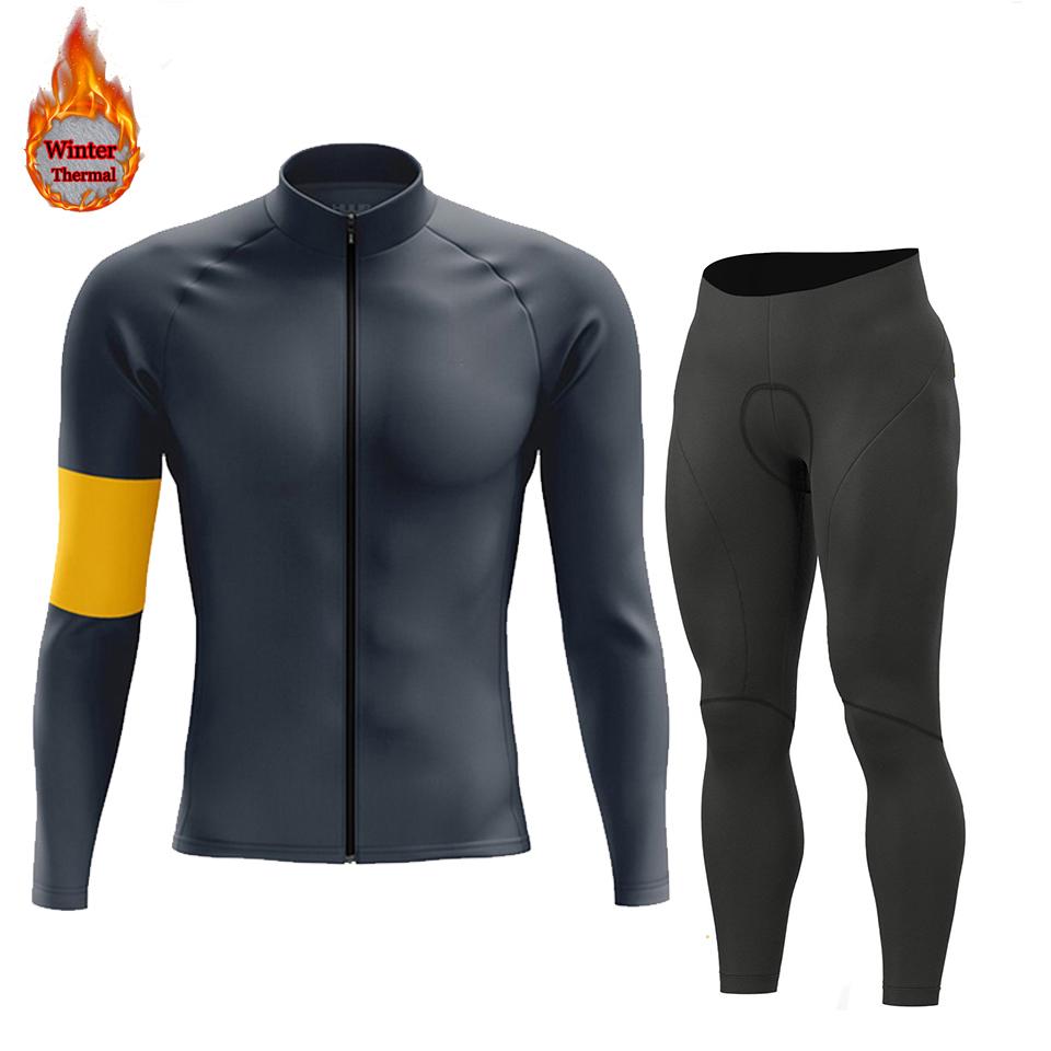 2026 Winter Warm Men Winter Jacket Racing Cycling Long Sleeves Jersey Set Warm Thermal Fleece Bike Jersey Outdoor Road Bike Cycling Clothing