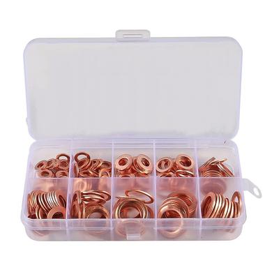 Copper Washer Flat Ring Seal Gasket Set High Hardness