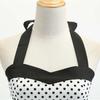 Dot Print Off Shoulder Backless Bowknot Decor A-Line Gown Dress Halter Bandeau Skater Hem Party Dress Female Clothing