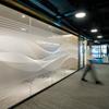Gradient Frosted Glass Film: Semi-Transparent Office Partition Sticker.