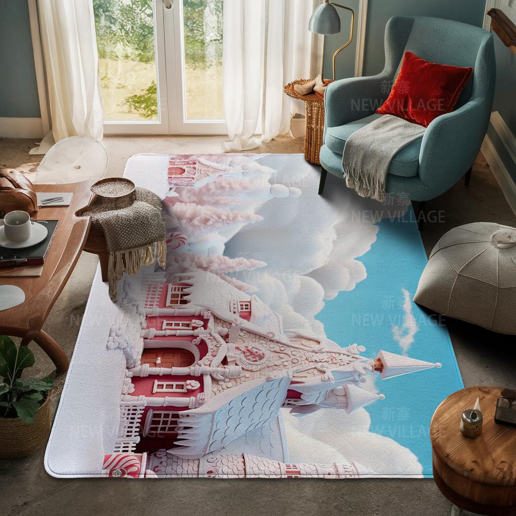 House Entrance Carpet Home Door Mat Living Room Bath Foot Bathroom Non-slip Water Absorption Rugs Bath Merry Christmas Winter