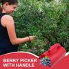 Berry Picker with Handle Pick-up Tools Berry Picker Rust Proof Fruit Harvester Blueberry Rake Ergonomic Handle