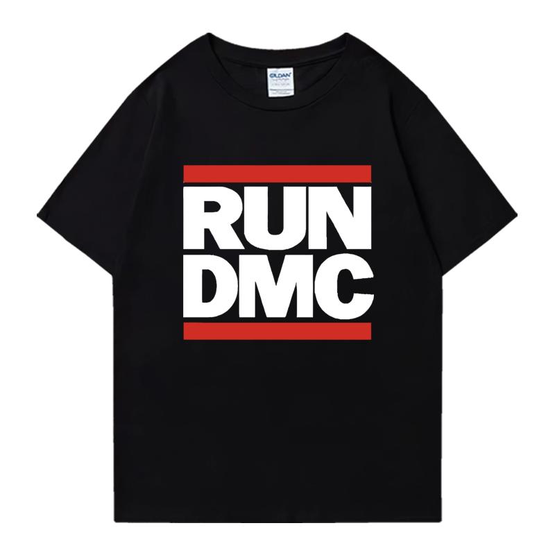 RUN DMC Grafikdruck Rundhals Oversized T-Shirt Streetwear 100% Baumwolle Herren Damen Kurzarm T-Shirts Beliebte Unisex Oberteile