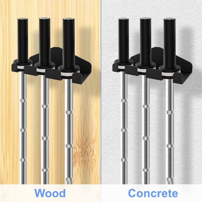 Vertical Wall Mounted Barbell Storage Rack Metal Design for Organizing Fitness Equipment in Home Garage and Gym Spaces