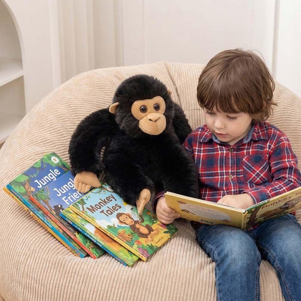 Soft Fluffy Chimpanzee Plush Toy Realistic Design Gorilla Stuffed Animal  Home Decor