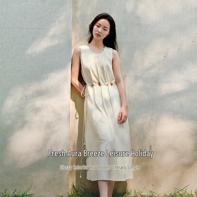 Inman French Beaded Pleated Sleeveless Midi Dress