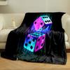 Neon Glow Dice Design print blanket soft and cozy perfect for the living room bed sofa or a nap,gift