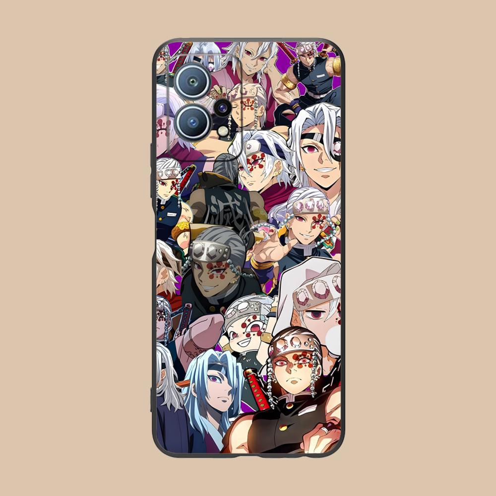 Demon Slayer Tengen Uzui Phone Case for Huawei P60 P50 P40 P30 P20 P10 P9 P8 Pro Lite Plus Black Smartphone Cover Luxury