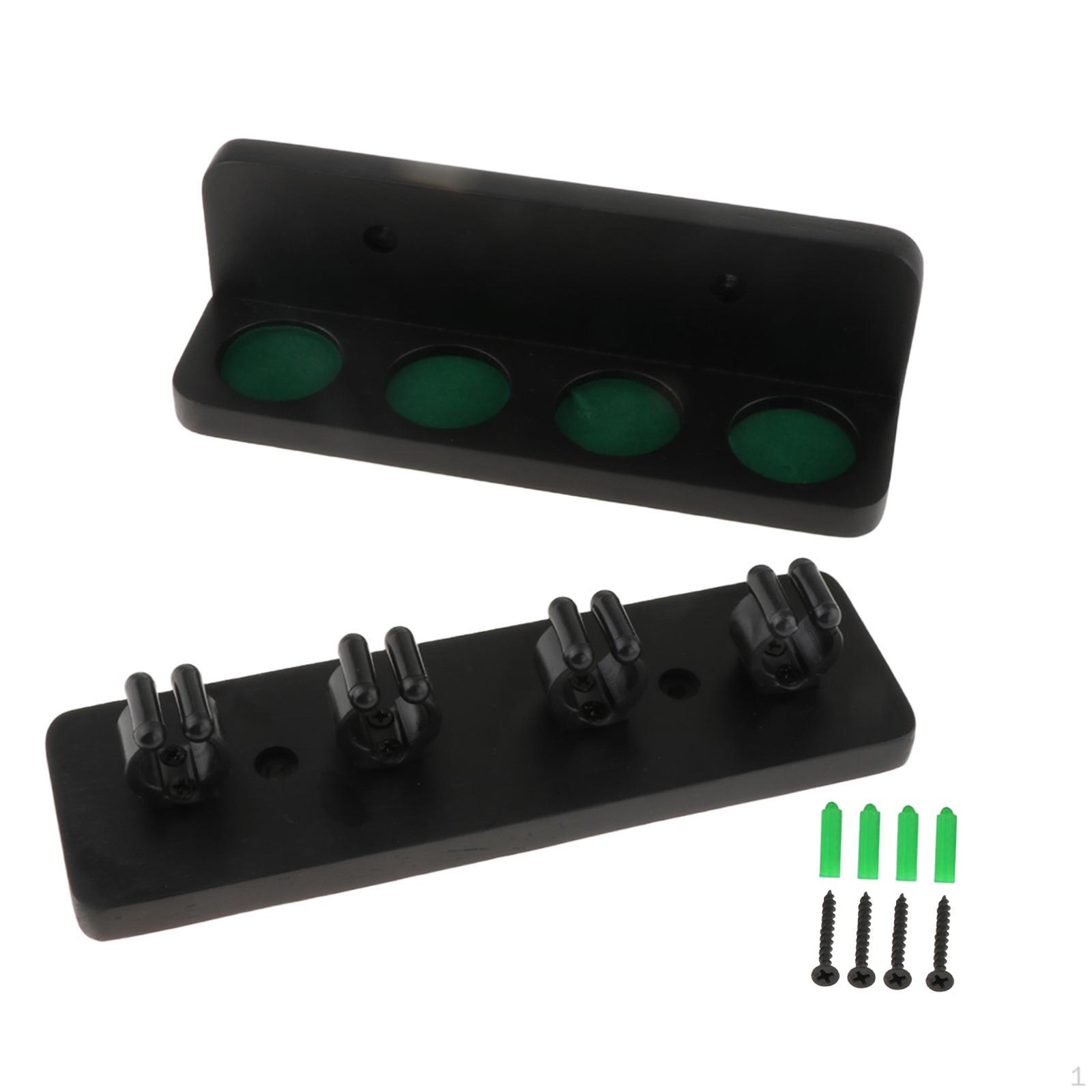 

Billiard Cue Holder for 4 Cues, Wall Mount Rack Hotel, Home, Corner Or чёрный