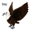 Soft Polyester Wildlife Doll Realistic Plush Bald Eagle Doll, Stuffed Animal Toy with Foldable Educational Science Gift for Kids Wings, Lifelike Bird