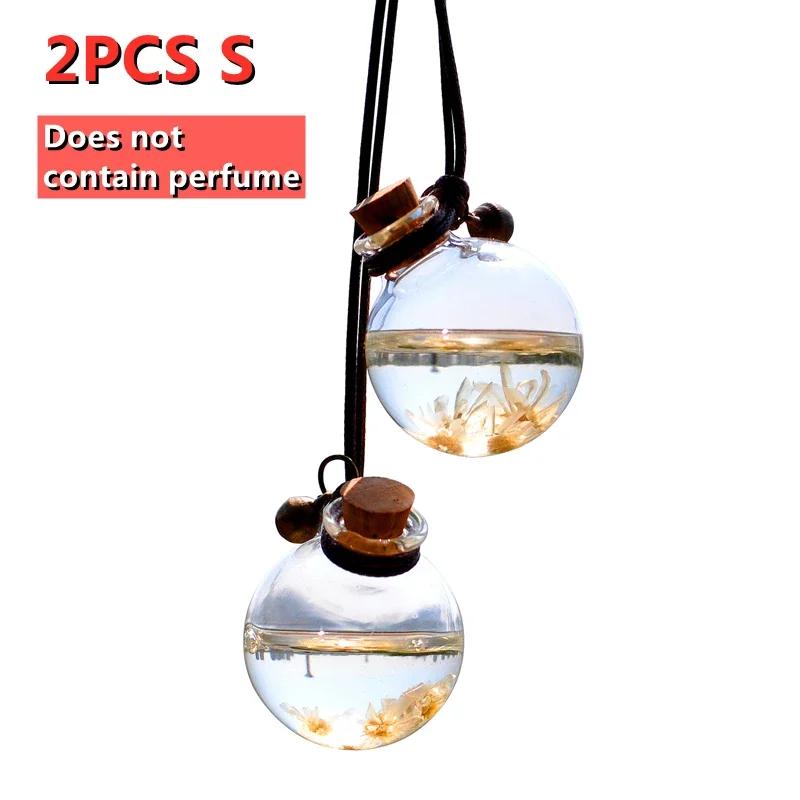 Car Hanging Perfume Pendant Fragrance Air Freshener Empty Glass Bottle For Essential Oils Diffuser Automobiles Ornaments