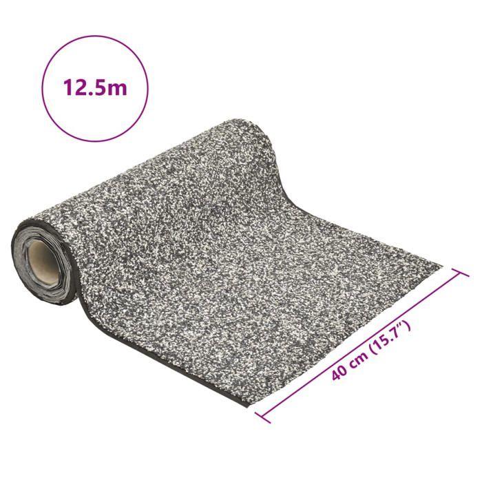 VidaXL Revêtement de pierre gris 1250x40 cm, revêtement d’étang en pierre, bordure d’étang en pierre, étang de revêtement en 4007535
