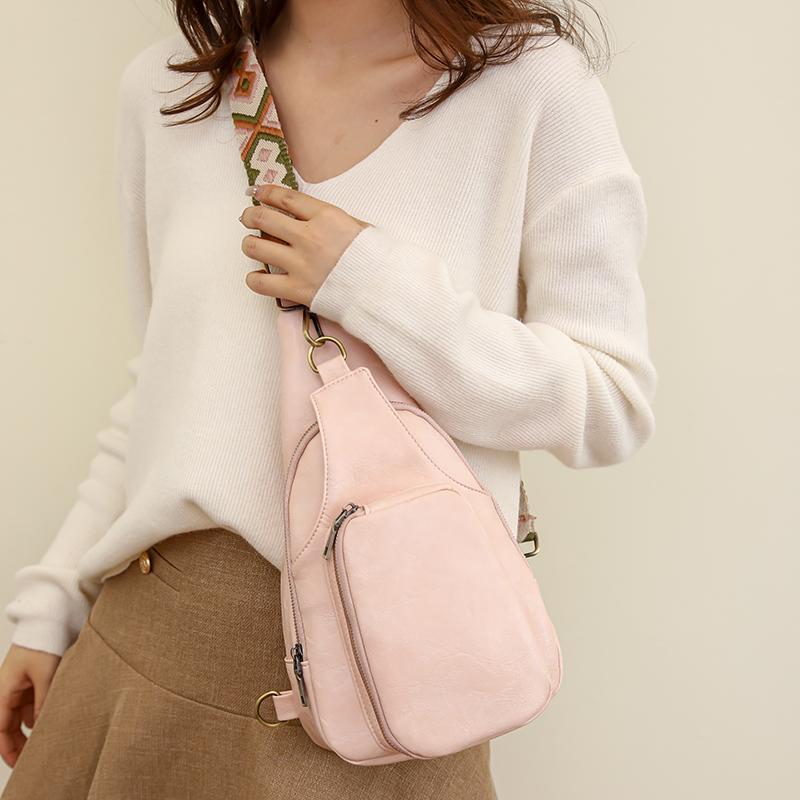 Rétro Sac De Poitrine Cuir Sac Bandoulière Sling Crossbody Bag Homme