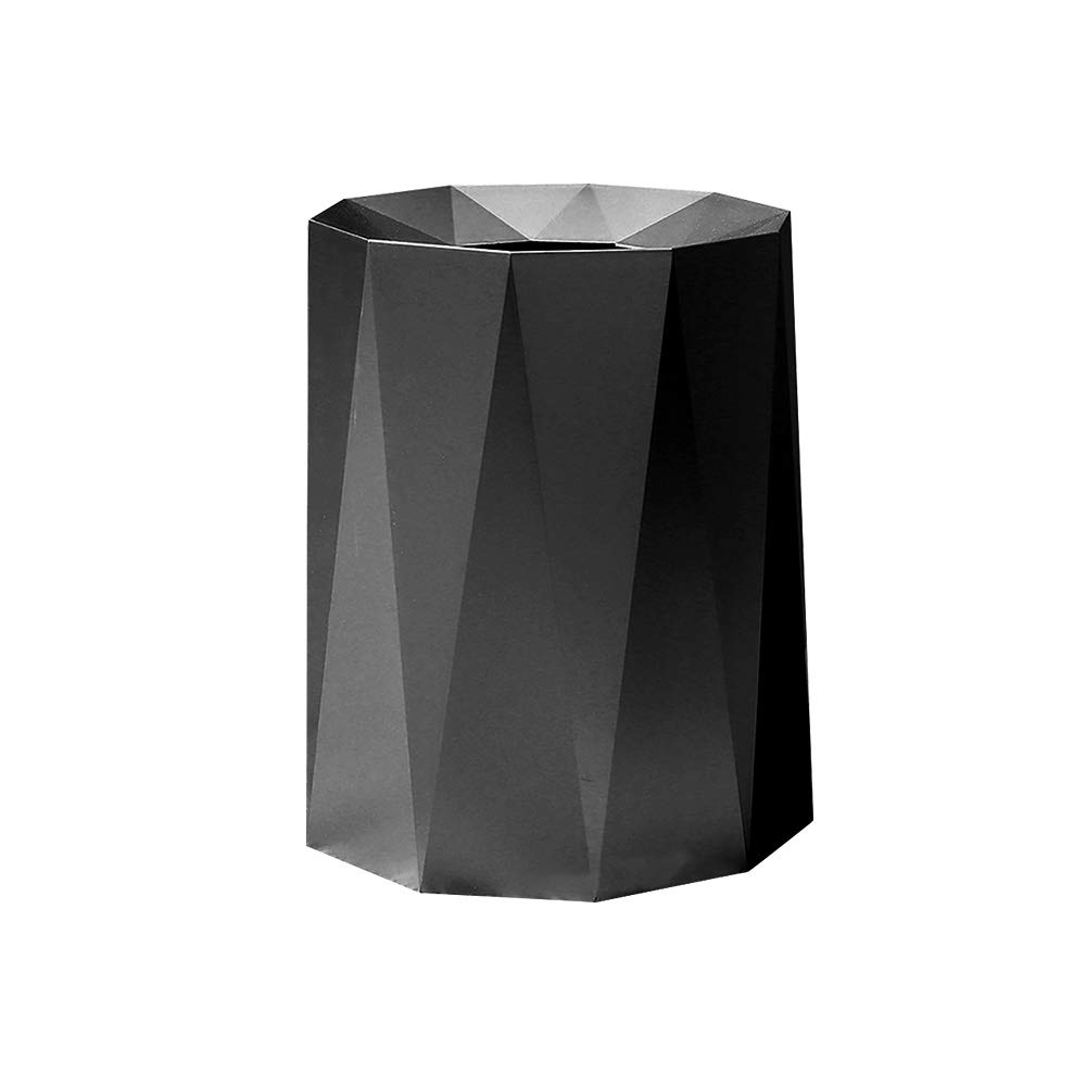 

RAKU Nordic Style Trash Lidless Trash Can for Easy to 12 L Can, Bathroom, Bedroom, Kitchen, Office, Space-saving, Stylish, Simple, Move, Silver, чёрный