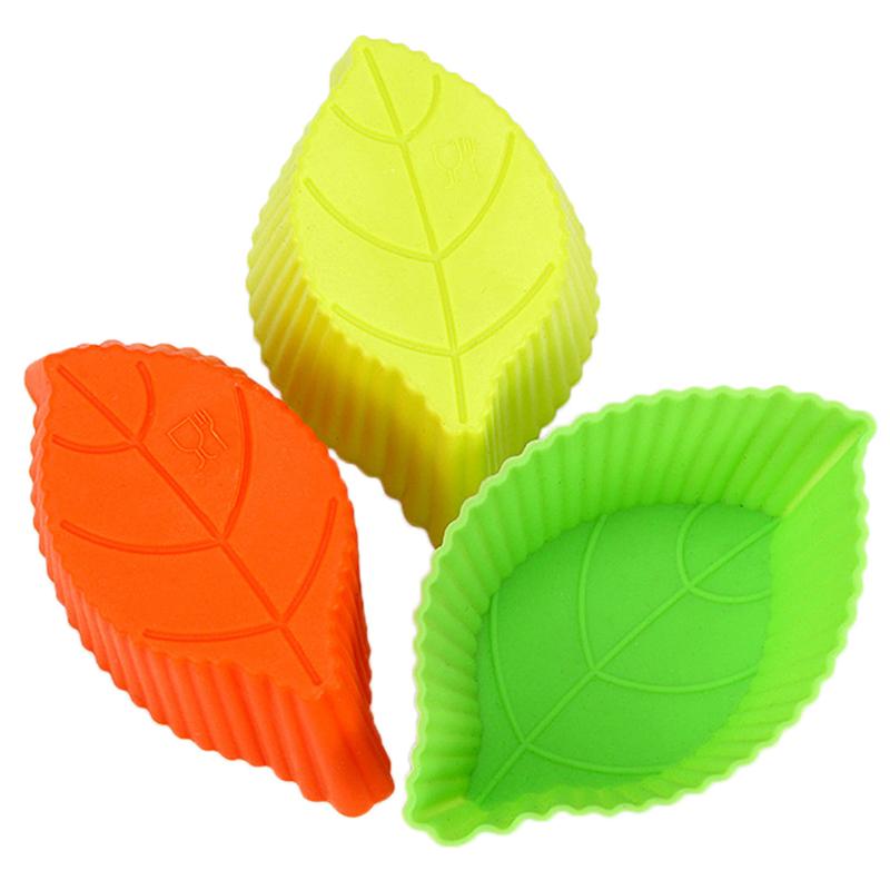 1 шт. Силиконовая форма для выпечки кексов, маффинов, шоколада, печенья, капкейков, DIY, в форме листьев