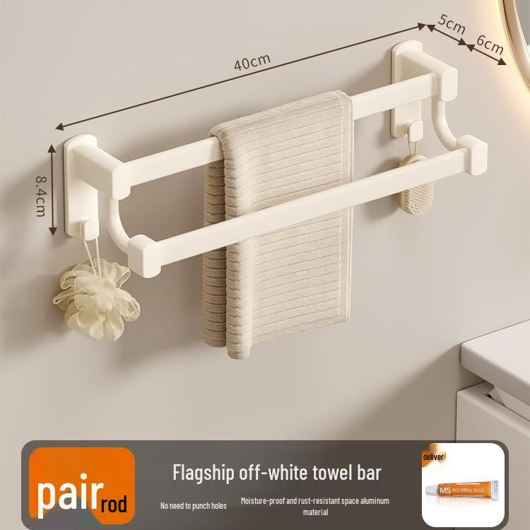 Stanzfreier Aluminium Doppelhandtuchhalter - Wandmontierte Badstange
