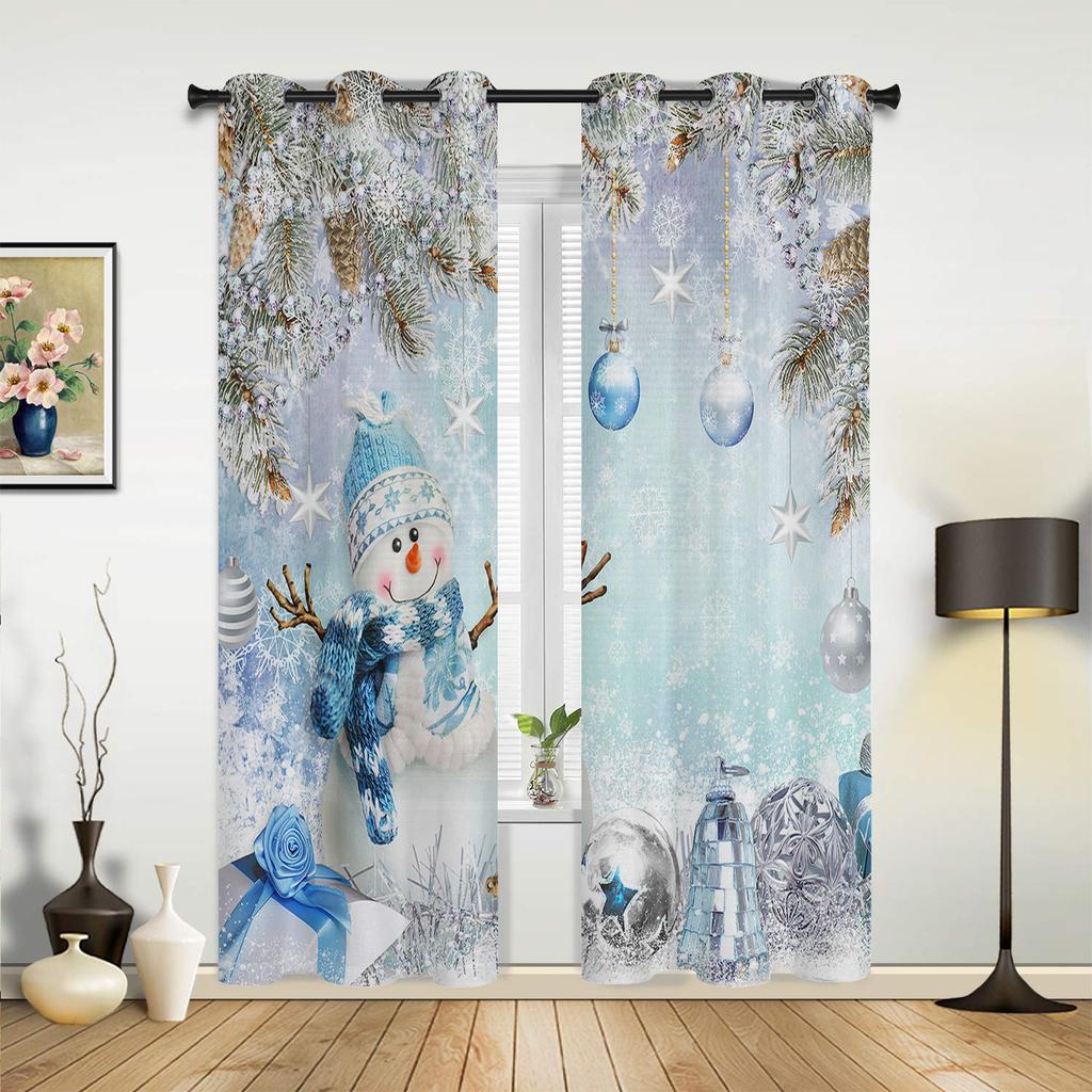 Christmas Window Curtains Decor For Home Bedroom Kitchen Living Room Christmas Ornament Xmas Gifts Navidad Natal New Year
